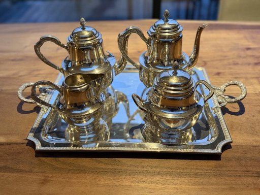 Juego de café y té bañado en plata – servies, Silver