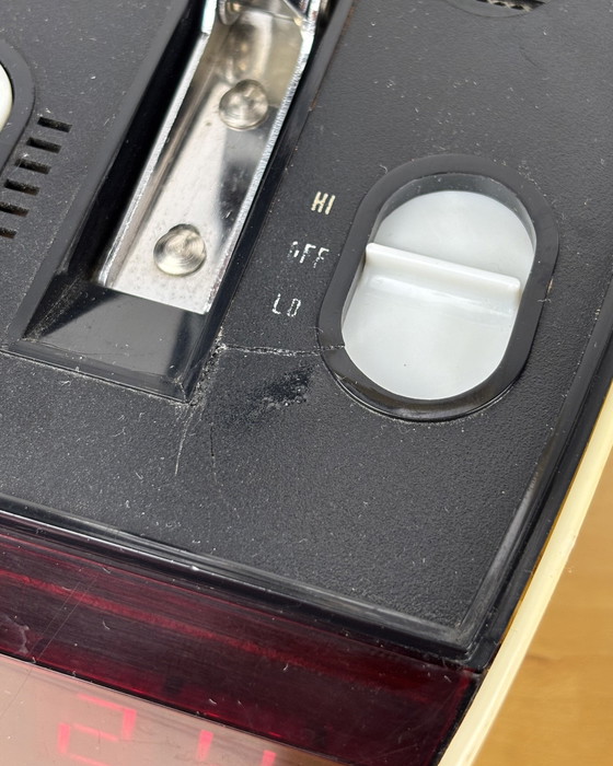 Image 1 of Lamp Table + Clock Timeband C-590 Timeco Vintage Clock - Lamp 1970s Bedside Lamp 70s Digital Alarm Clock Mid Century Space Age