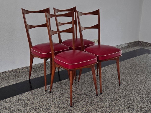 4 Mid-Century teak chairs (8 also possible)