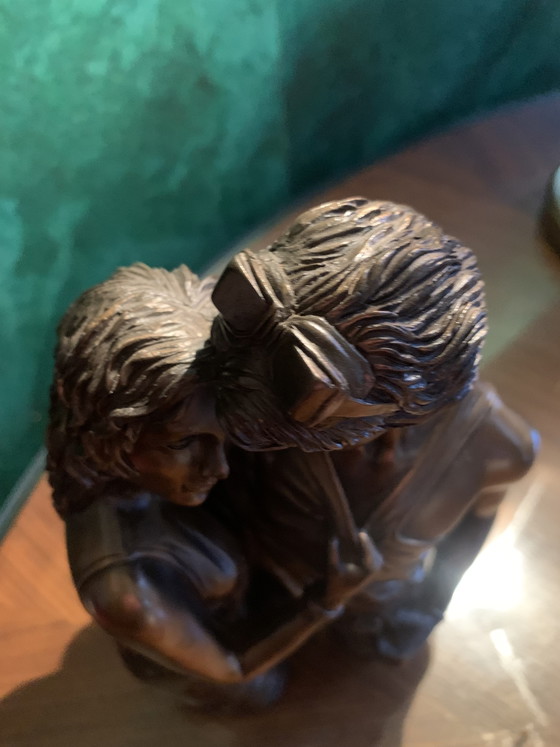Bildhauerei Oliver Tupton – „Amants passionnés“ – Signierte Kaltgussbronze-Figur – 21 cm / 1,62 kg – Metal (photo 12 of 24)