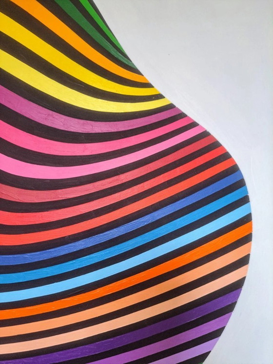 Image 1 of Arrugado - Cuadro cuadrado abstracto de Franklin van Dam - Acrílico sobre MDF - 95 × 95 cm