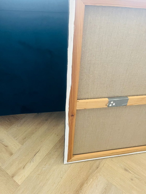 Image 1 of Original Abstract Painting Guitar Player Music Art Signed AK 2003 Modern Expressionist Colorful Wall Decor Canvas 