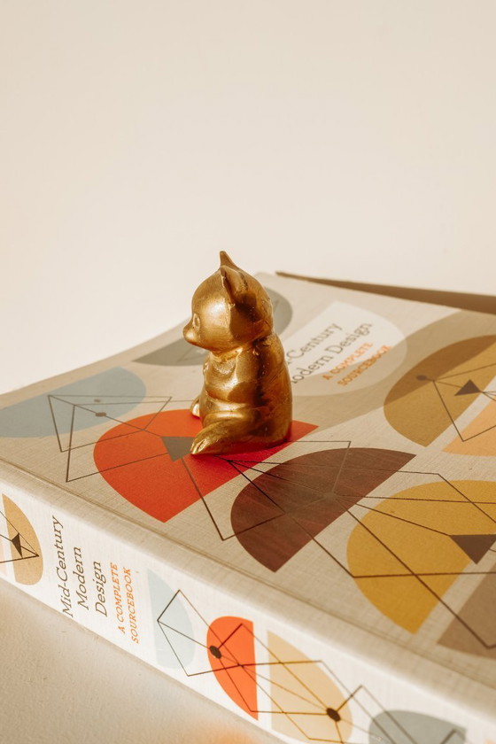 Image 1 of Vintage brass statue of a bear