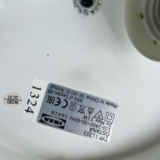 White glass ceiling lamp type T1203 ÖSTANÅ, Ikea, Sweden, 1990s.