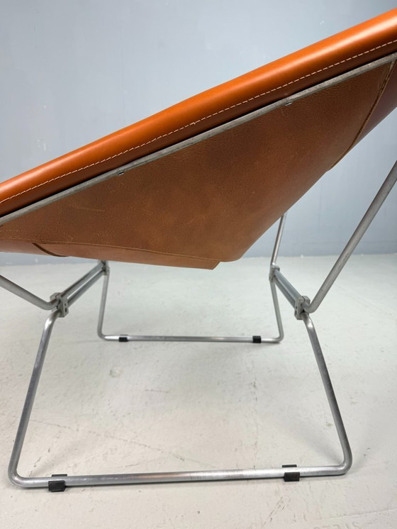 Image 1 of Poltrona in pelle cognac AP-14 di Pierre Paulin per A. Polak, 1955