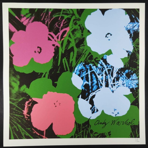 Litografia in edizione limitata "Fiori" di Andy Warhol, realizzata da CMOA - 50 x 50 cm