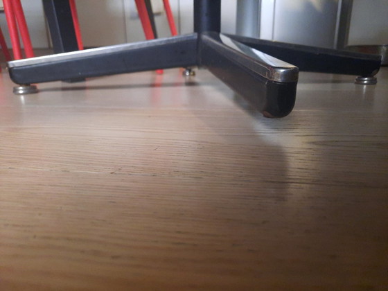 Image 1 of Poltrona direzionale Knoll Pollock vintage anni '70 – pelle nera, base a 4 stelle