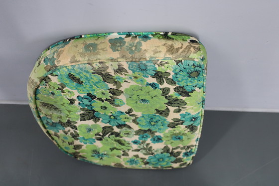 Image 1 of 1980er Set aus vier Rattansesseln mit Stoffpolstern