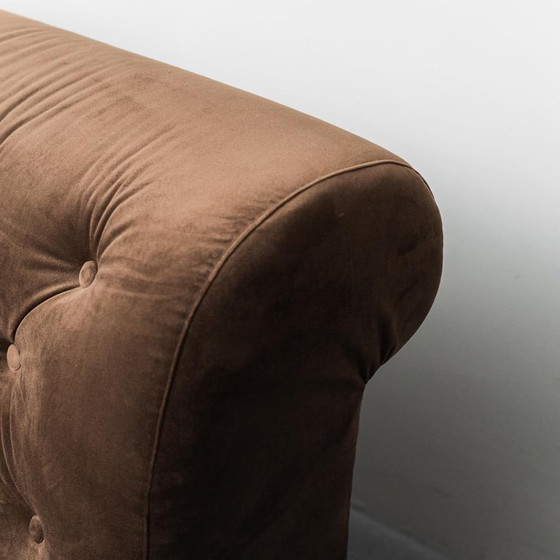 Image 1 of Paire de fauteuils en velours marron des années 1970, vintage, moderne