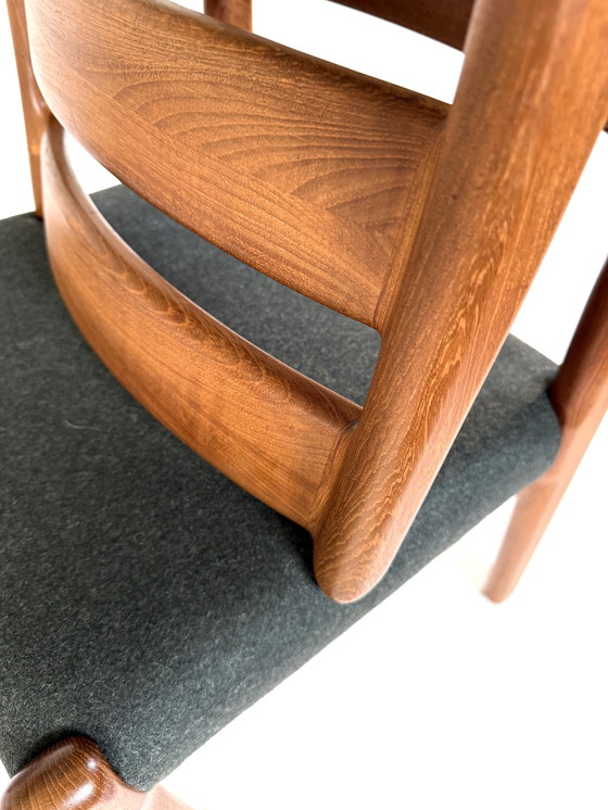 Image 1 of 4x gerestaureerde eetkamerstoel, EMC Møbler ‘80