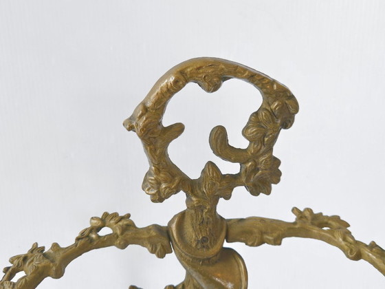 Image 1 of Vintage 1950s Hunting Scene Umbrella Stand in Gilded Brass