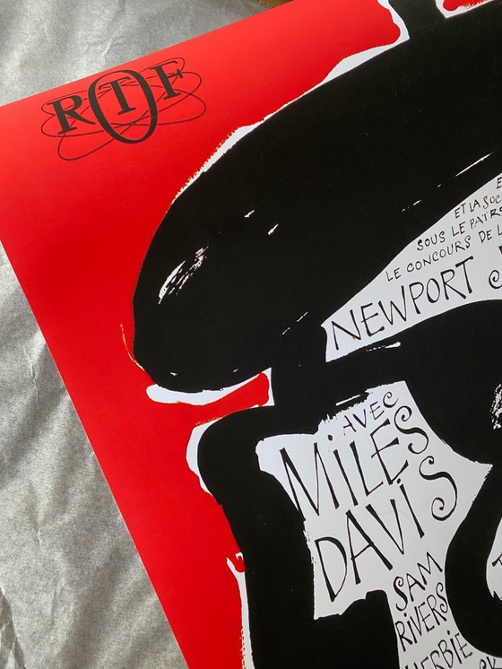 Image 1 of Paris Jazz Festival 1964 - Miles Davis & D. Brubeck - Siné - Poster 61 × 91 cm