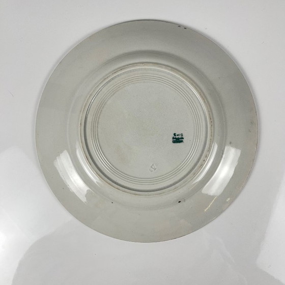 Image 1 of Plato redondo, diseño "Clavel", KG Lunéville, piedra de hierro, siglo XIX