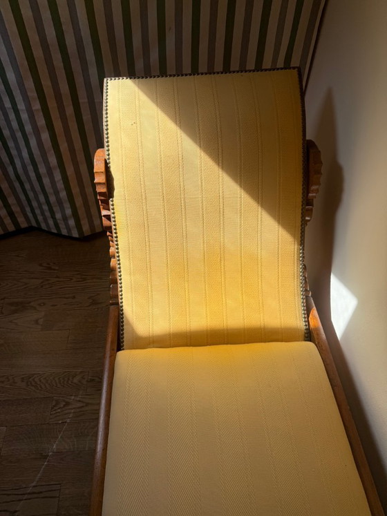 Antieke gesneden houten Chaises longue (photo 3 of 6)