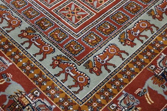 Image 1 of Original hand-knotted Indo carpet Pazyrik design wool carpet 200 x 200 cm