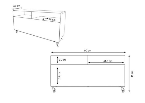 Image 1 of Meuble TV Müller Mobile Line, acier, blanc