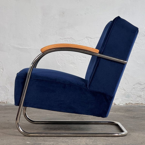 Image 1 of Pair of Tubular Steel Bauhaus Chairs by Anton Lorenz for Mucke Melder, 1930