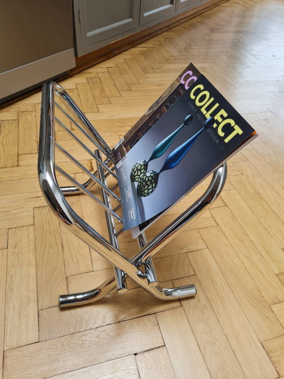 Image 1 of Chrome magazine rack, Zack Design, 1980s