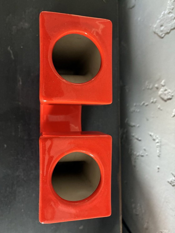 Vaso in ceramica arancione Sele Arte Nove, Italia, anni '70, Vasi, 1970 (foto 5 di 6)