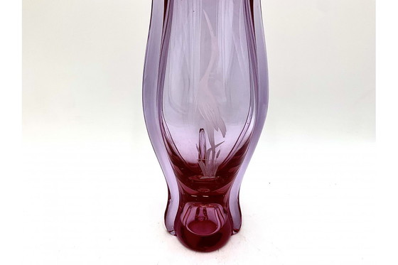 Image 1 of Roze vaas, M. Klinger Zelezny Brod, Tsjecho-Slowakije, jaren 1960