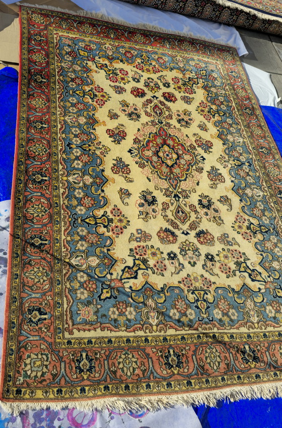 Image 1 of Alfombra Ghom/Qom de 216x142 cm, 1,2 millones de nudos/m², lana Kork con seda. Alfombra persa.