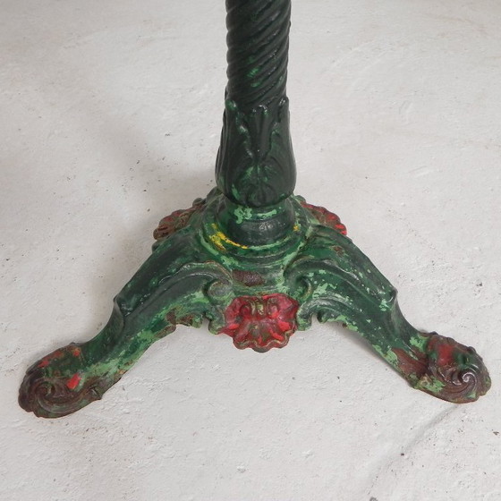 Image 1 of Bistro table with cast iron legs and marble top, 1920s