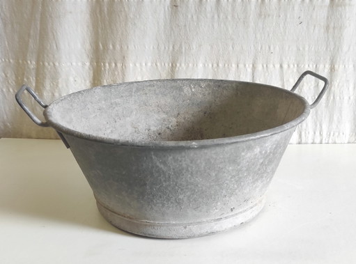 Vintage zinken wasbak - midden 20e eeuw – plantenbak, Metal (photo 2 of 6)