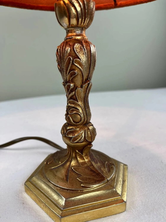 Messing- und Samtlampe – Tischlampen, Velvet, Brass (photo 12 of 12)