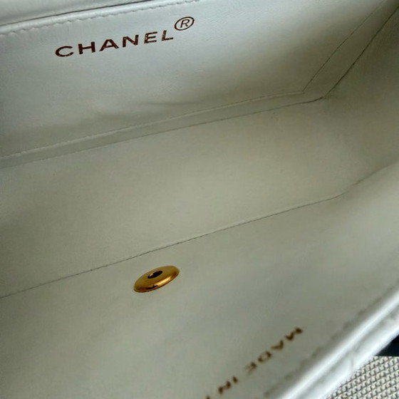 Image 1 of  Chanel Diana Medium Vintage - 25CM Quilted Caviar White Gold Hardware Series 2