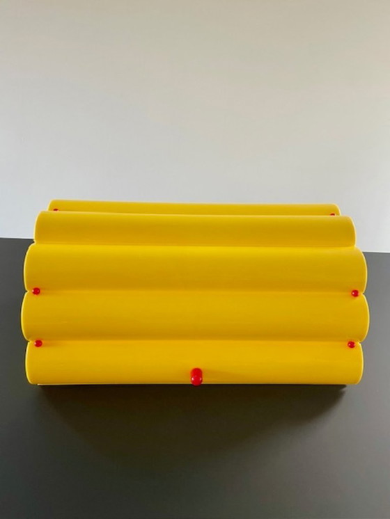 Image 1 of Vintage Memphis bread box Daisy Italian design