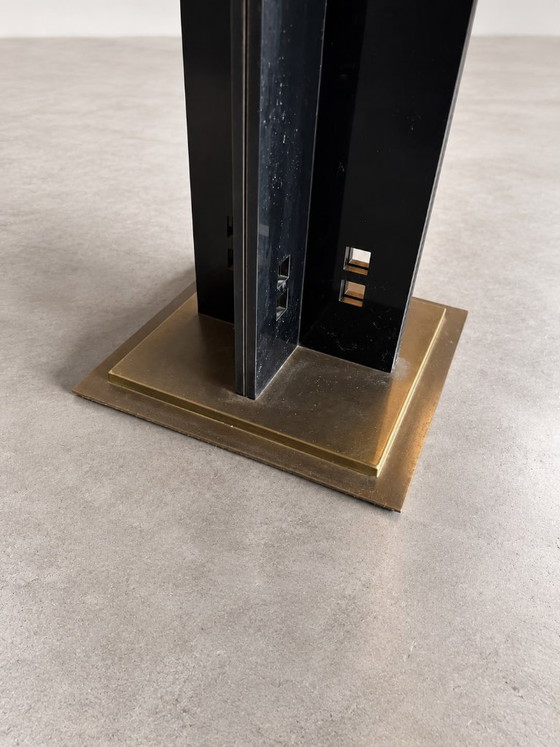 Black glass side table – Metal (photo 3 of 5)