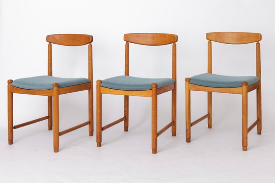 Image 1 of Set of 5 Vintage Oak Dining Chairs Germany 1960s Mid Century Modern