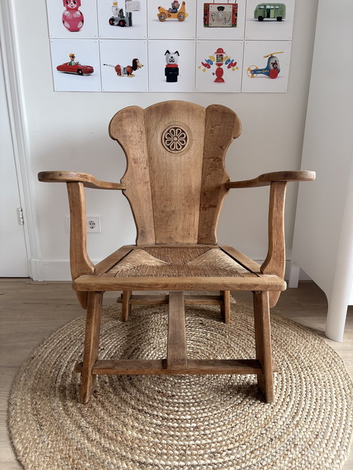 Arts & crafts brutalism monastery chair 