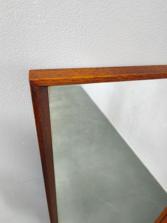 Image 1 of Danish Mid Century Teak Wall Mirror, Minimalist Frame, 1960s