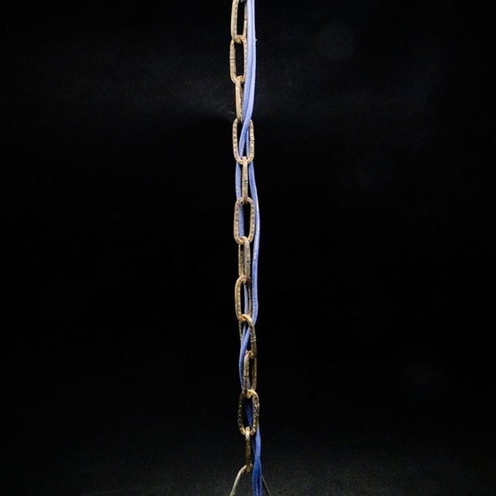 Art Deco Pendant Lamp, Poland, 1950s – Glass, Metal (photo 7 of 8)