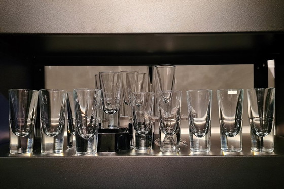 Image 1 of Murano-14 Carlo Moretti Italy heavy aperitif bar Bullet drinking glasses