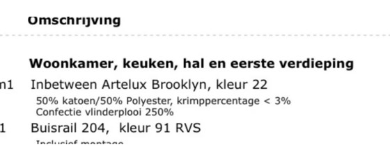 Image 1 of Gordijnen artelux brooklyn 22 inclusief buisrail