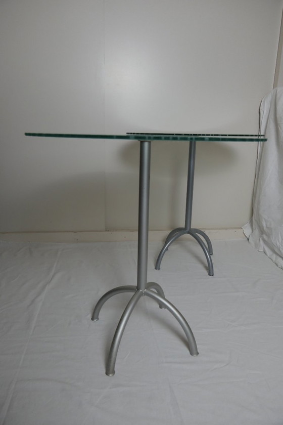 Image 1 of set vintage Italiaans design glazen tafels Rimadesio