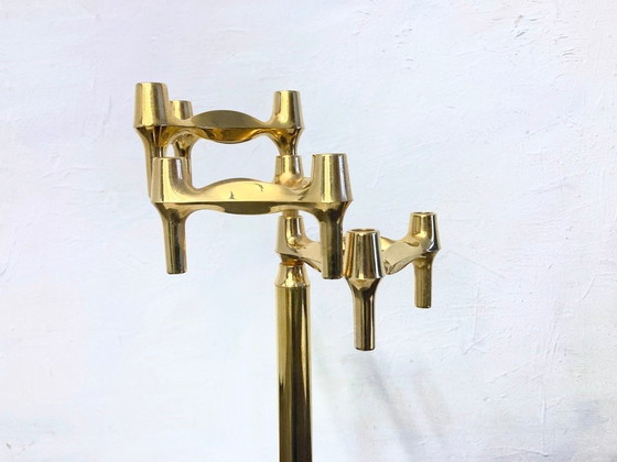 Image 1 of Grand socle sur pied pour lustres combinés BMF, en métal plaqué or, design années 1960/70