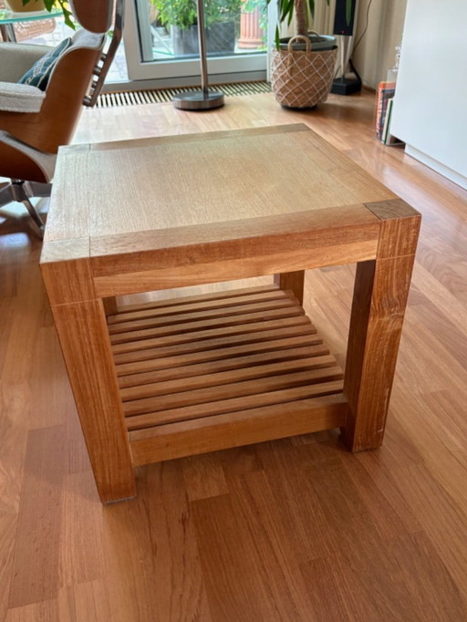 Two teak side tables