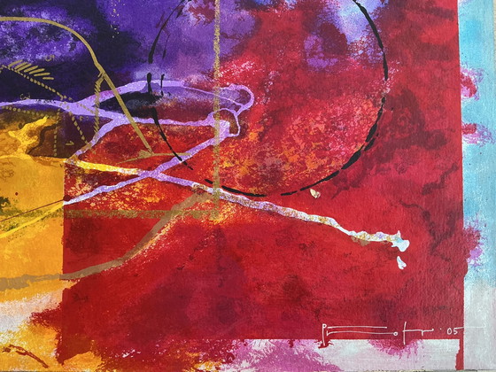 Image 1 of Piotr Konkel - tríptico ‘Abrazo’ - serigrafías sobre tabla