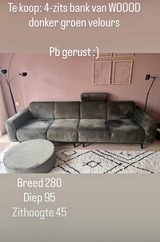 4-zits bank WOOOD en ronde poef 90 cm doorsnede – 3-5 zitsbanken, Other, Metal (photo 9 of 10)