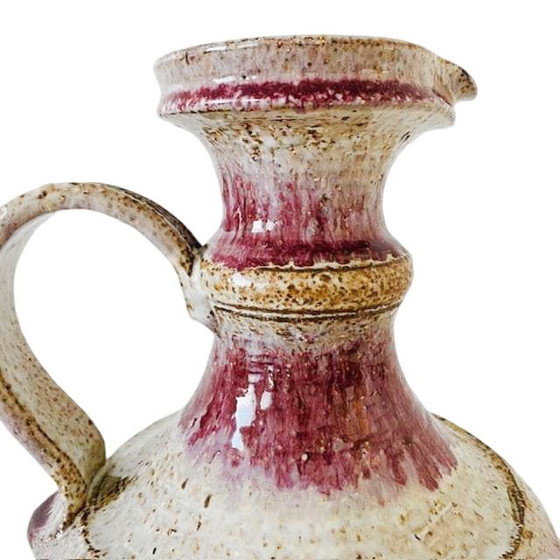 Image 1 of Vintage pink and white ceramic Fat lava style jug
