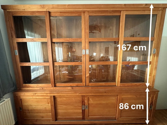 Image 1 of Buffet en teck | Vitrine | Bibliothèque | Bibliothèque de livres