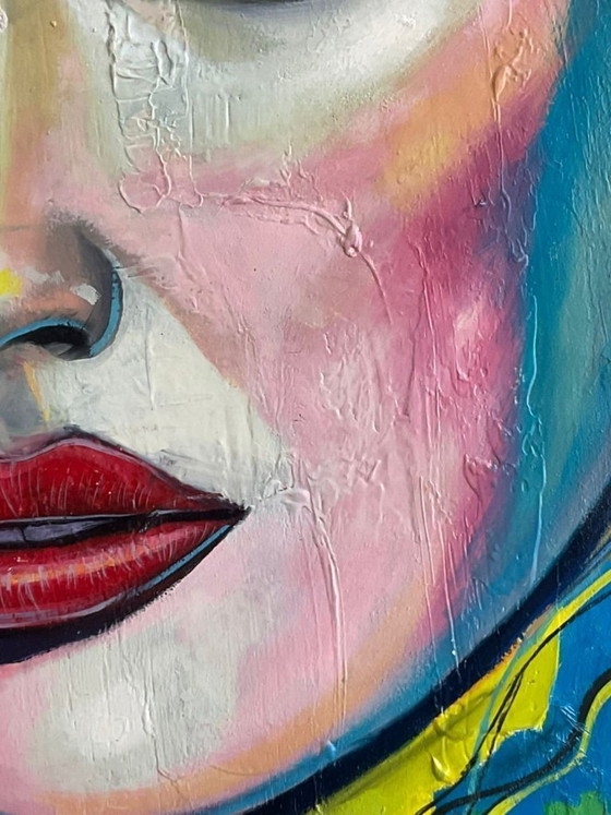 Image 1 of Luis Angel - La Mujer De Las Grietas Cromaticas - Artist Canvas