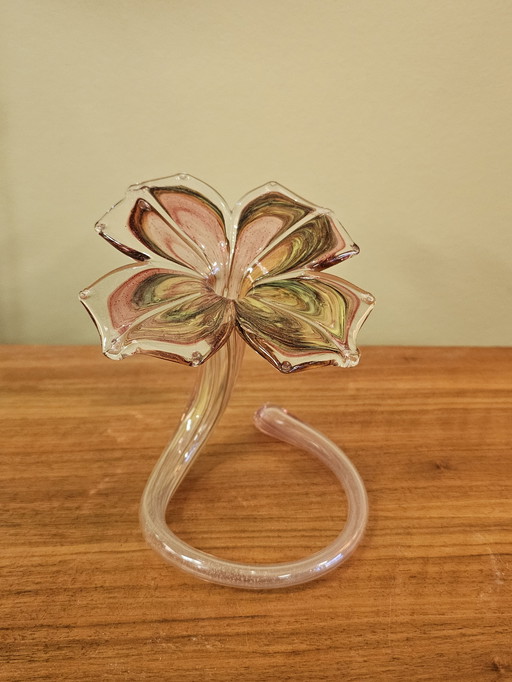 Flor decorativa de cristal de Murano, Italia.