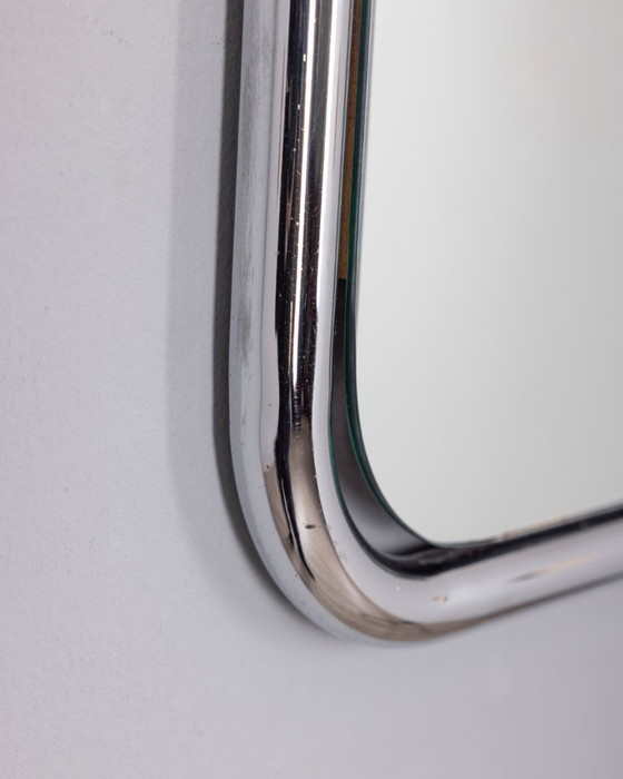 Image 1 of VINTAGE 1970S WALL MIRROR IN CHROME-PLATED METAL, ITALIAN DESIGN
