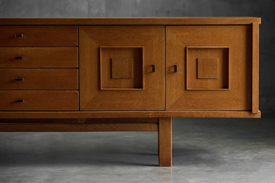 Image 1 of Buffet brutalista in quercia, Belgio, anni '60