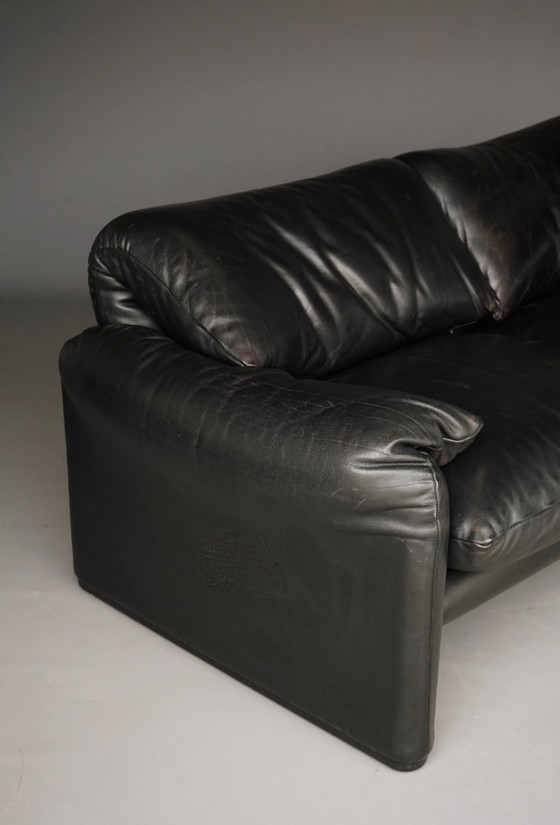 2 Sitzer Maralunga Sofa aus schwarzem Leder für Cassina. 1970er Jahre – 2 Sitzer Sofas, Leather (photo 11 of 20)