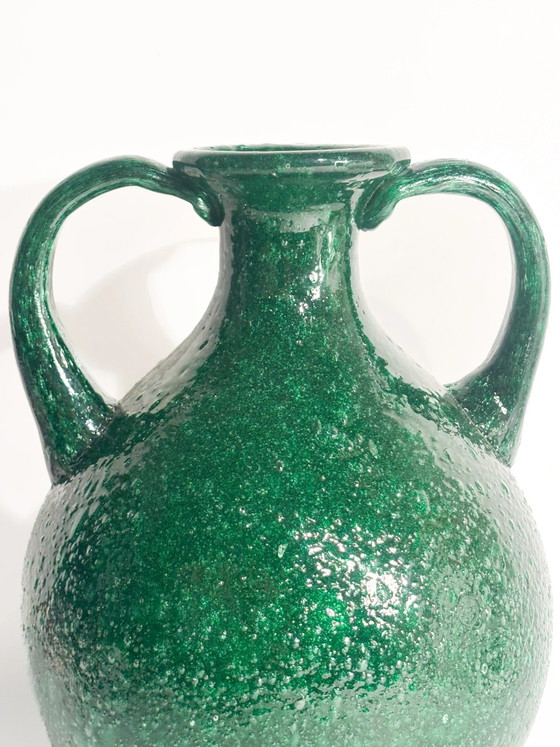 Green Murano Glass Vase with Pulegoso Technique, 1970s (photo 3 of 12)